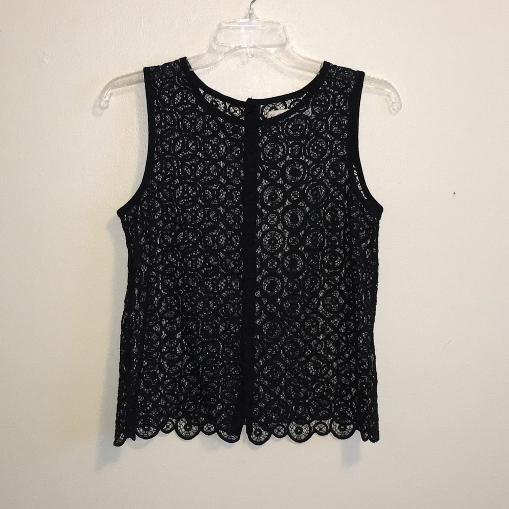 Lace Embroidered Sleeveless Top Size Small